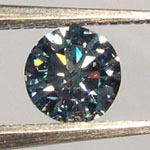 Blue Cultured Diamond w/ hearts and arrows