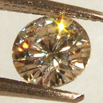 moissanite gemstone with yellow sparkle