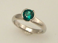 cultured emerald diamond alternative engagement ring 