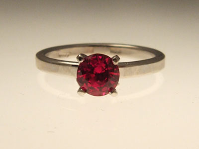 Ruby Solitaire Engagement Ring