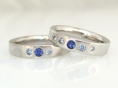Blue Diamond Wedding Bands