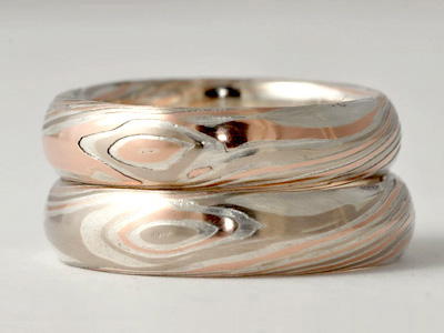 Mokume Rings Woodgrain