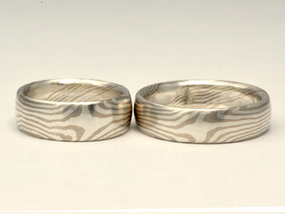 mokume wedding rings